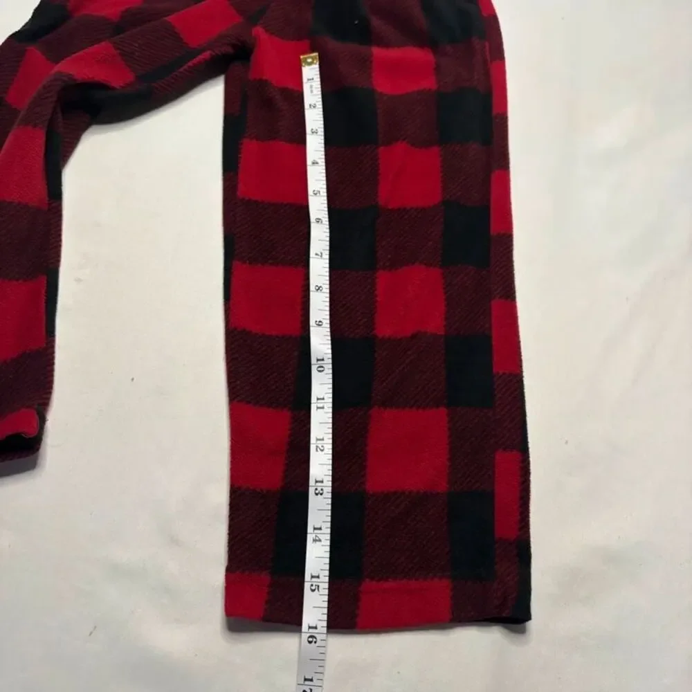 Red Black Buffalo Plaid Fleece Pants Size XS (4-5) | Kids Pajama Lounge Pants